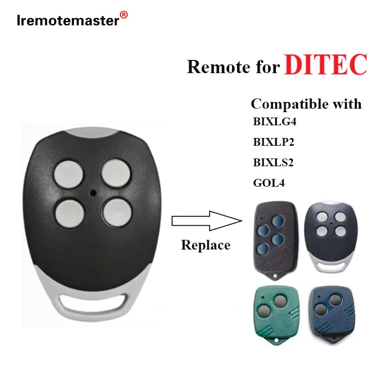 NEW for DITEC Entrematic ZEN 2 ZEN4 ZEN2W ZEN4W Gol4 BIXLG4 BIXLP2 BIXLS2 Garage Door Remote Control 433MHz Rolling Code