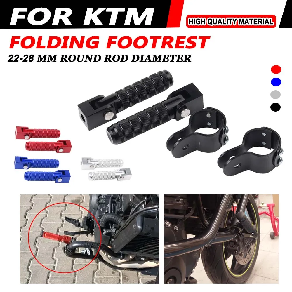 For KTM DUKE 250 390 790 890 Adventure 1050 1090 1190 1290 Super ADV Adventure Footrest Foot Pegs Pedals Folding Footpegs Clamps