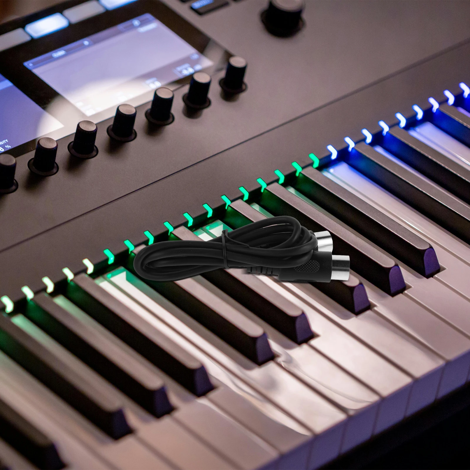 

Midi Cable 5-pin Audio Electronic Drum Equipment Extension Cables Accessory Black