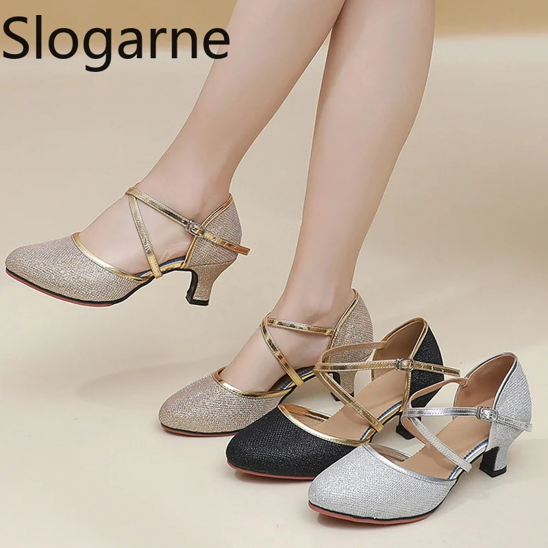 

Женская обувь для выступлений, джазовые и латинские туфли для девочек, современные бальные туфли для женщин, вечерние босоножки, золотые туфли на высоком каблуке, спортивные туфли