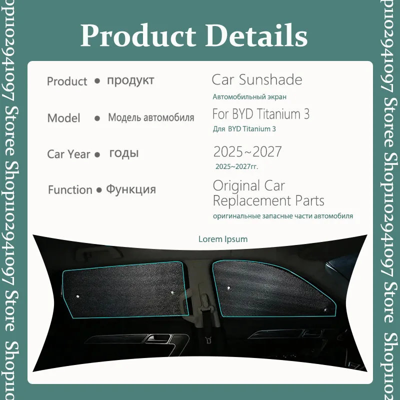 Car Sun Visor For BYD Leopard Tai 3 Titanium 3 2025 2026 2027 Anti-UV Shield Curtain Window Sunhsade Windshield Auto Accessoires
