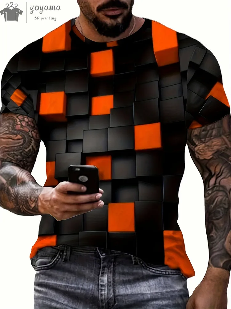 2024 nuova maglietta da uomo Street Casual Top da uomo modello di fantascienza stampato in 3D a maniche corte abbigliamento da uomo oversize