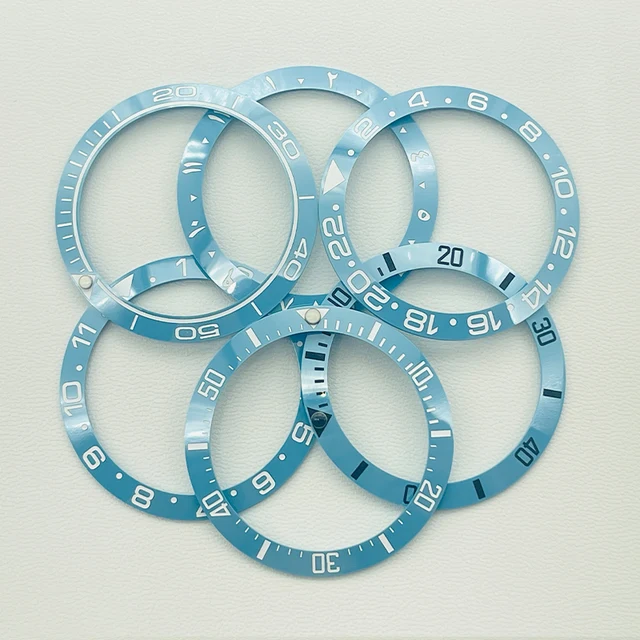 38x30.6mm Niebieska zakrzywiona ceramiczna wkładka do zegarka SKX007 NH35 NH36 Pierścień wkładki do zegarka Męskie części do zegarków