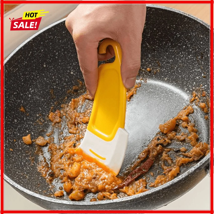 Cleaning Silicone Spatula Kitchen Scraper Soft Blade Scraper Brush Dirty Pan Pot Dishes Cleaner Tools Silicone Kitchen Utensils