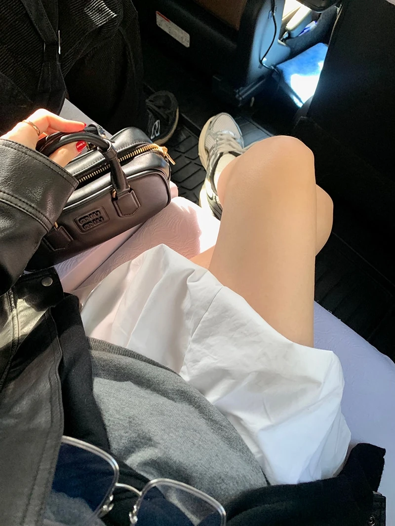 

Chic Women's Lantern Skirt Elastic Waist Slimming Versatile Simple Label Sweet Anti-aging ort Skirt Commute Sle Cotton Ma...