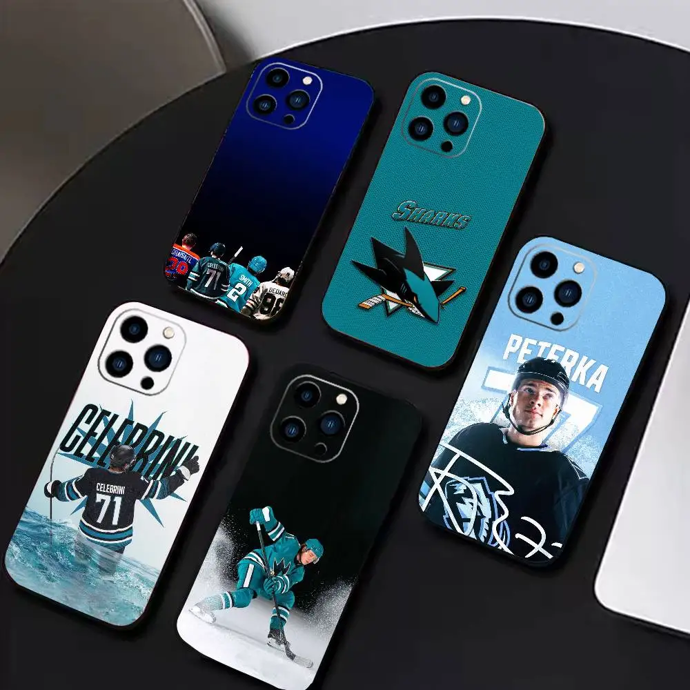 

Macklin Celebrini San Jose Sharks Phone Case For iPhone 17 16 15 14 13 12 Max Plus Silicone Black Cover