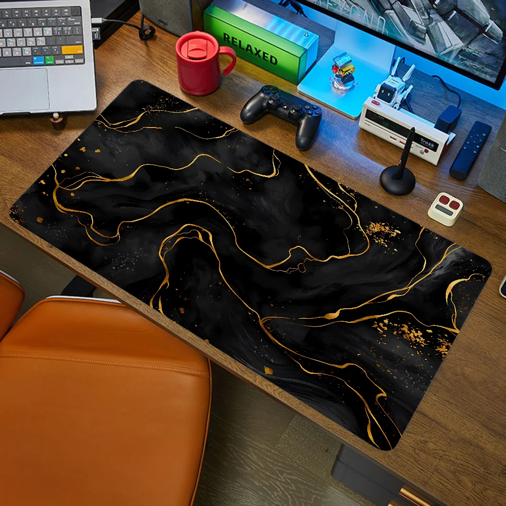 Pc Gaming Accessories GOLD SLATE Mouse Pad Large Gamer Desk Mat Mousepad Anime Computer Table Mats Office Xxl Mause Pads Setup