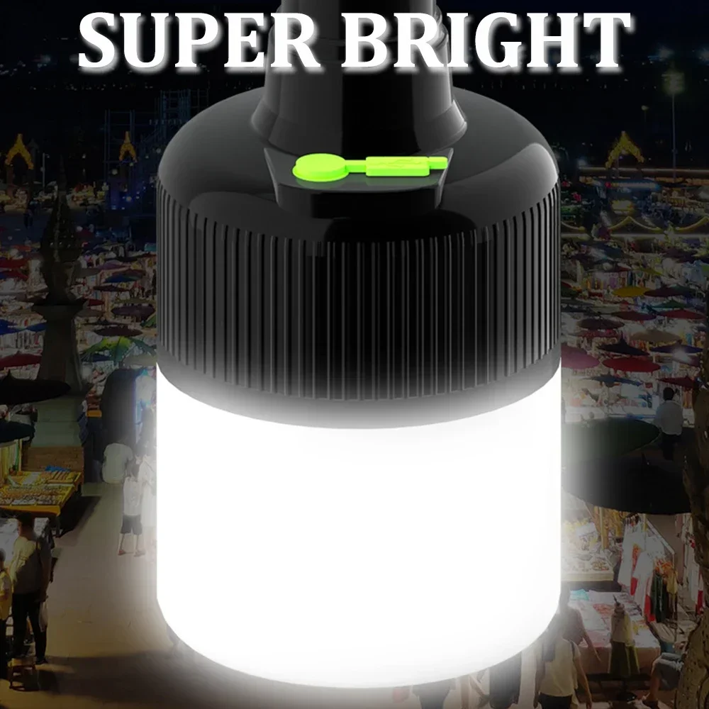 Powerful Mobile LED Bulbs Camping Lamp Emergency Light Outdoor Night Maket Hanging Lamps USB Rechargeable Lanterna Fishing