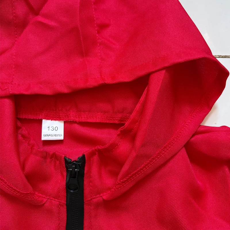 TV Calamari Game Guard Cosplay Costume Red Jumpsuit Outfit Adult Teenagers Tracksuit Hooded Overall Belt Gloves Mask Set Hallowe