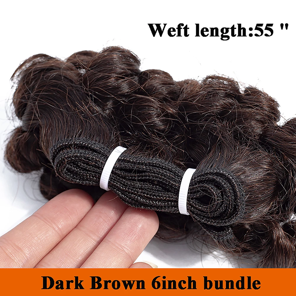 Peruaanse Maagd Haar Kort Bouncy Krullend Menselijk Haar Weven Bundels 119 Gram