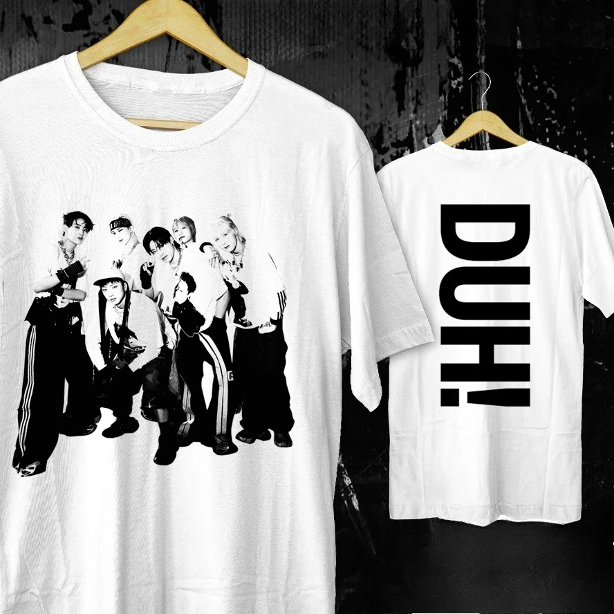 Kaos Pria Musim Panas P1Harmony 2025 DUH Same T-shirt Kpop Print Lengan Pendek untuk Penggemar Pria Wanita Pakaian Streetwear Kaos