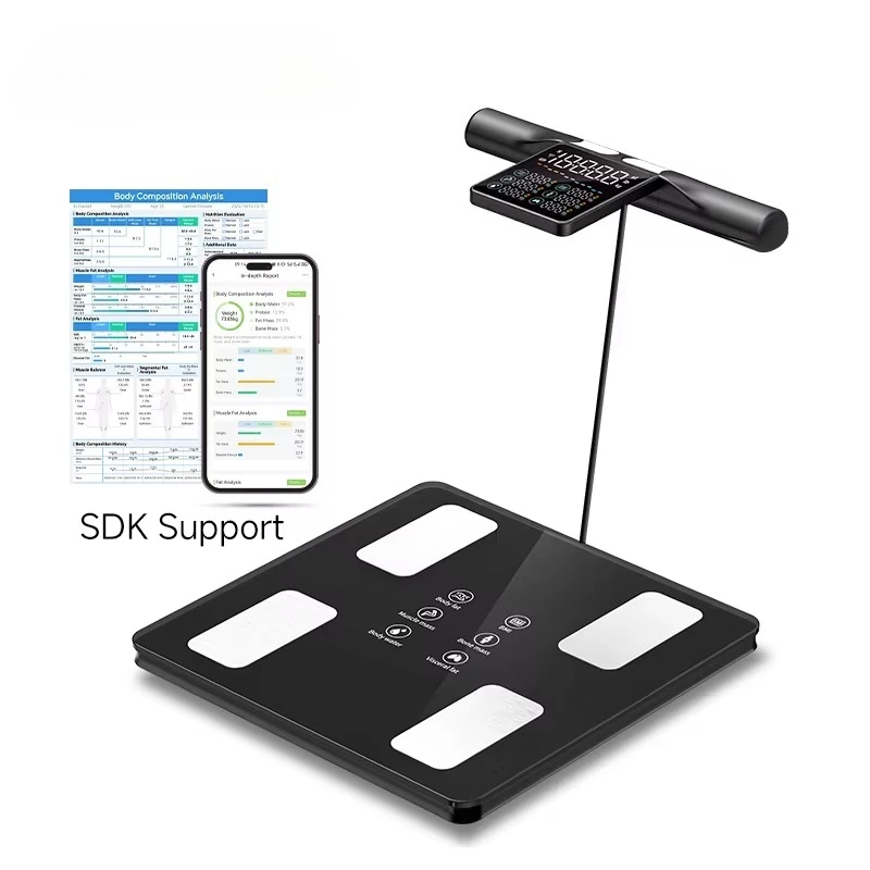 

Умные весы для тела с LED-дисплеем на ручке, домашний монитор здоровья, анализ состава тела, сегментированные показатели, весы для измерения веса