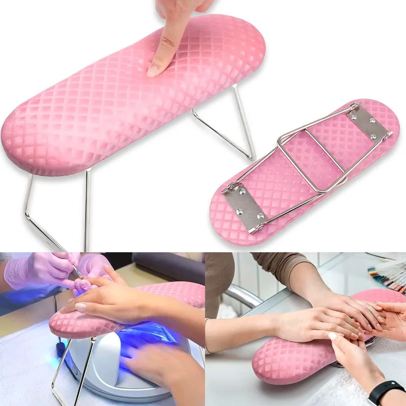 

Складная подставка для ногтей, подушка для рук, искусственная кожа, подставка для рук для маникюра, губка, поддерживающий коврик для полировки, инструмент, практика салона