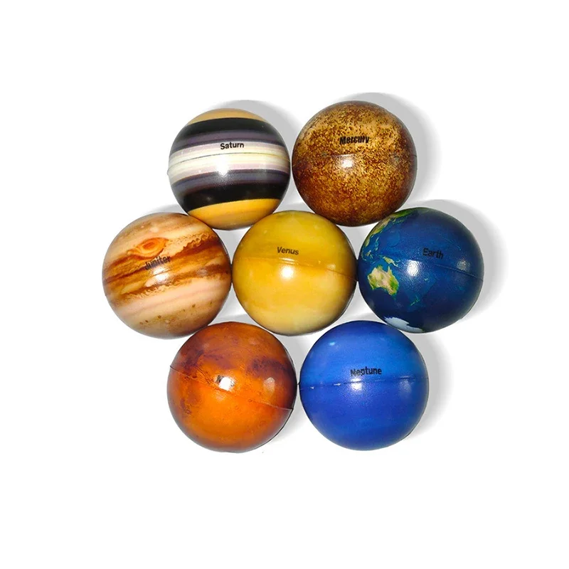 10 Pcs Solar System Planet Balls Stress Relief Educational Toys Safe Sponge Solid Soft Ball Ideal Bouncy PU Ball Toy Gifts