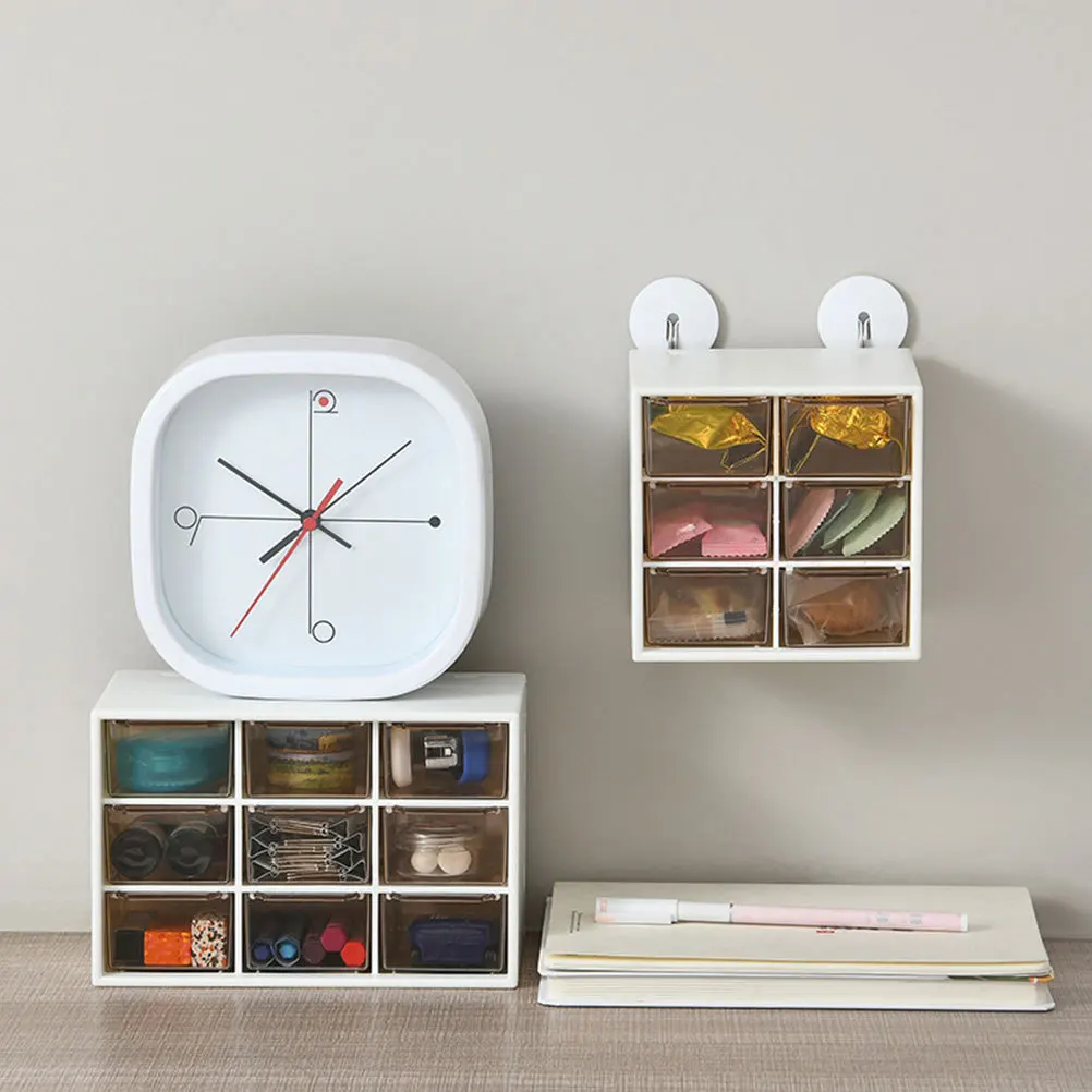 

2Pcs Desktop Storage Box White Large Capacity Cosmetics Organizer Simple Design Home Sundries Case Home Storage Box