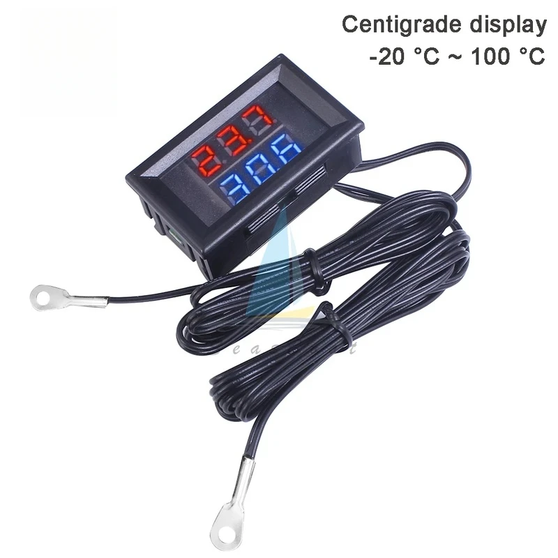 

DC4V-28V 0.28Inch Mini Thermometer LED Dual Display Digital Temperature Sensor Tester Waterproof NTC Probe Fahrenheit/Centigrade