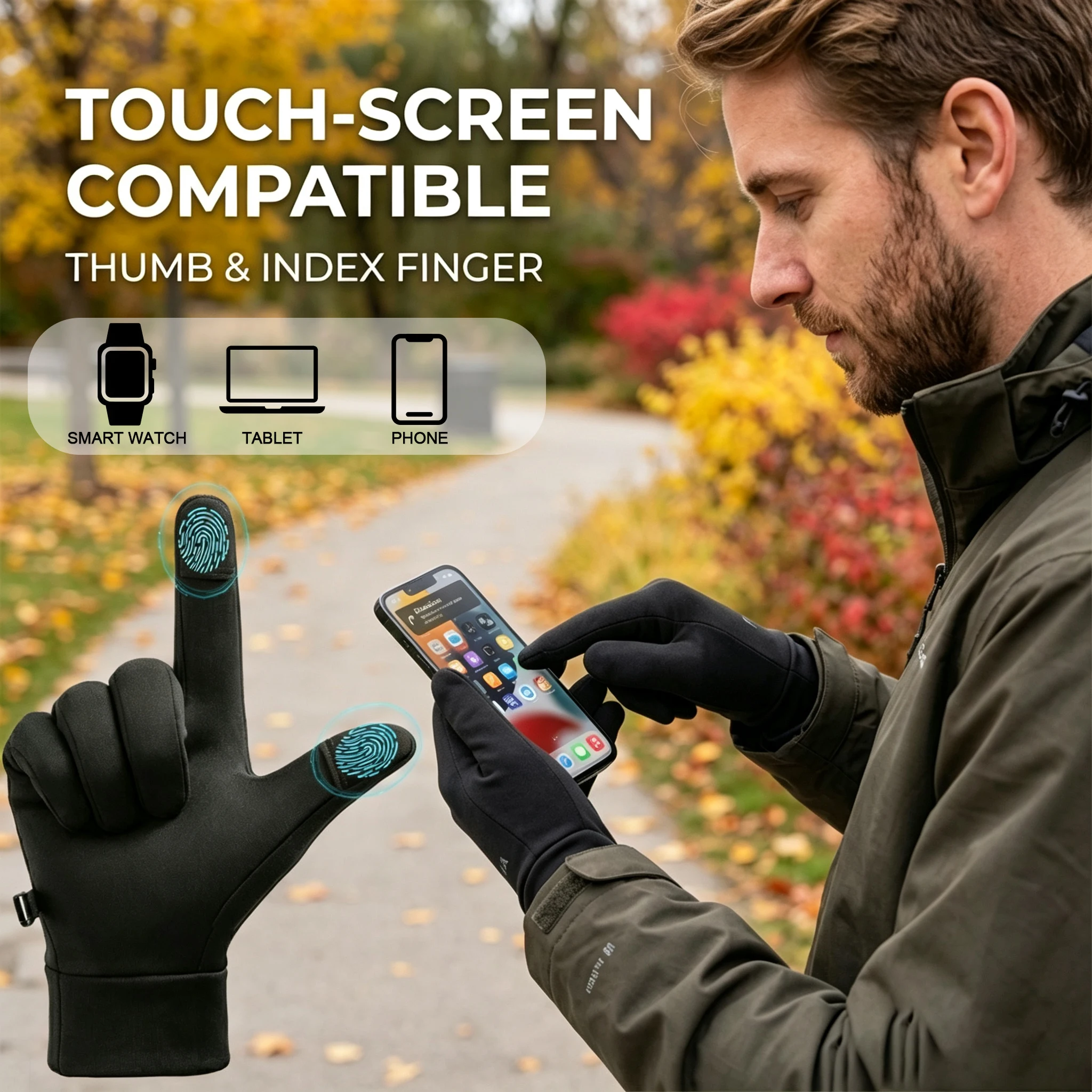 Winter Thermal Touchscreen Gloves for Men Women, Lightweight Fleece Inner Gloves, Elastic Running Driving Liner Gloves