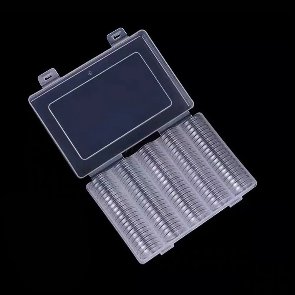 

100 шт. прозрачных футляров для монет, защитные капсулы для хранения, подходят для коллекционеров, демонстрационные коробки