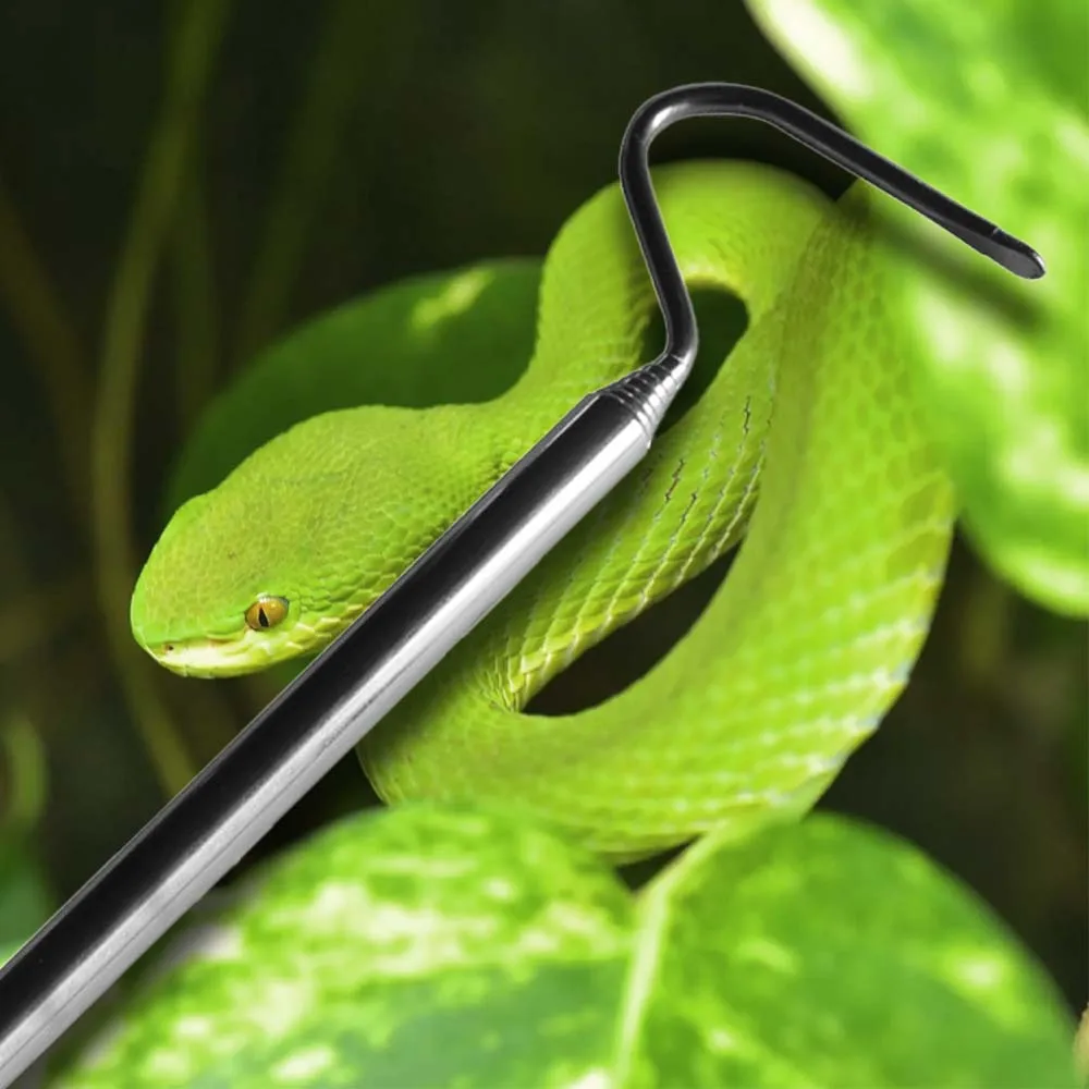 Snake Hook Safety Retractable Professional Reptile Snake Catching Tool Reptiles Stainless Steel Hook Accessories Safe Distance