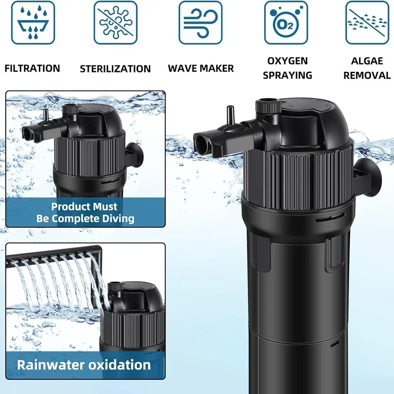 Fish Tank 5-In-1 Silent Water Pump Aquarium Multi-function Filter Fish Tank Accessories Aquarium UV Sterilizing Filter