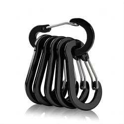 6Pcs Carabiner Keychain for Outdoor Camping, Climbing Snap Clip, Lock Buckle Hook, Fishing Accessories, Aluminum Alloy, CC1