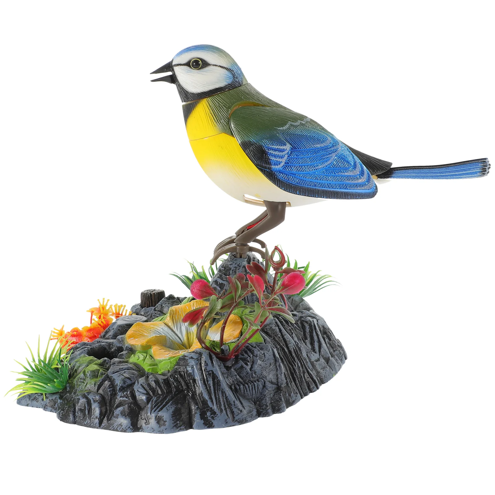 Sound Activated Bird Cage Decorative Toy Small Imitation Electric Voice Blue Child