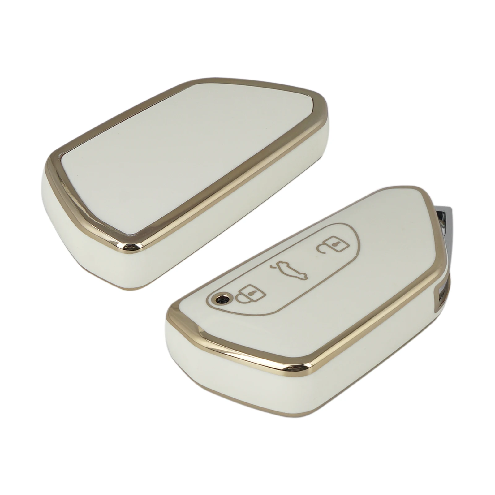 OHMSEN Key Cover Case Fob Shell Protector For VW Volkswagen Golf MK8 Skoda Octavia TPU White