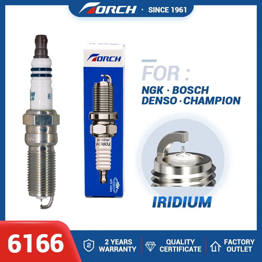 

Replace for TORCH QH6II-13 for ILTR6A-13G ILTR6A13G for Denso ITV20T Double Iridium Spark Plug TORCH 6166 Candle Auto Components