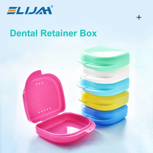 1 szt. Ortodontyczny pojemnik do przechowywania protez Dental Teeth Retainer Box Denspay opieka zdrowotna szelki Case ochraniacz na usta pojemnik