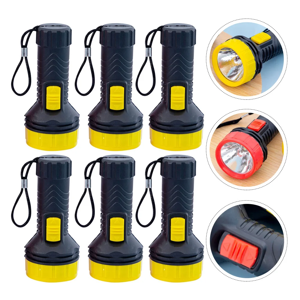 

6Pcs Kids Mini LED Flashlights Super Bright Small Plastic Flashlights for Home Outdoor Camping Night Use Kids Flashlight