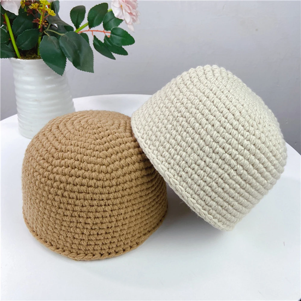 Muslim Men Prayer Caps Winter Knitted Leisure Saudi Arabia Islamic Hat Y2k Warm Fashion Hundred Take Cold Cap Beanie Cap Trendy