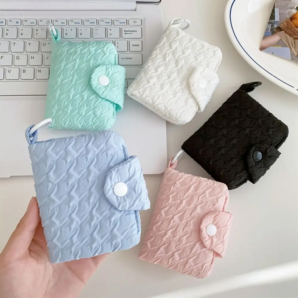 

Canvas Candy Color Coin Purse Bubble Cloth Zipper Purse Mini Cash Wallet Multifunctional Portable Cloth Envelope Wallets