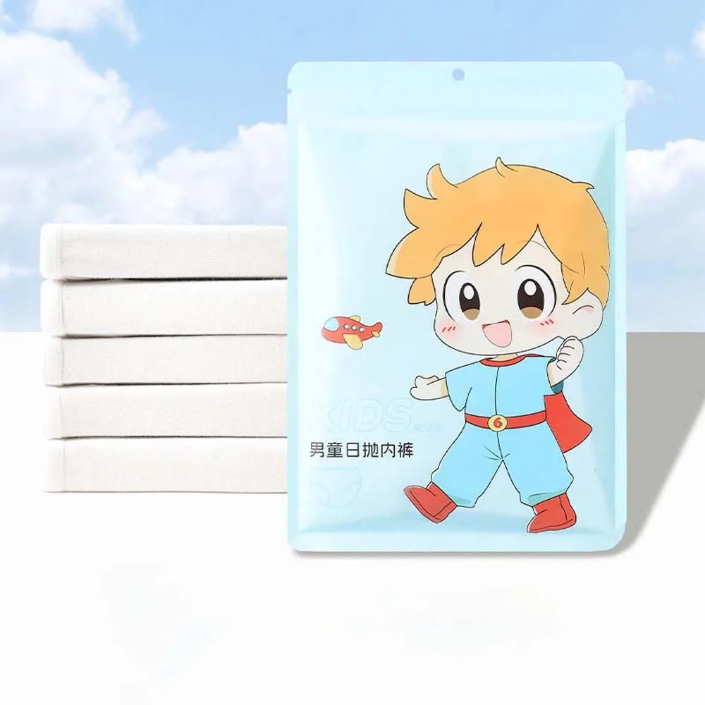 

5pcs/set Cotton Children's Disposable Panties White Wash Free Kids Disposable Underpants Underwear Shorts