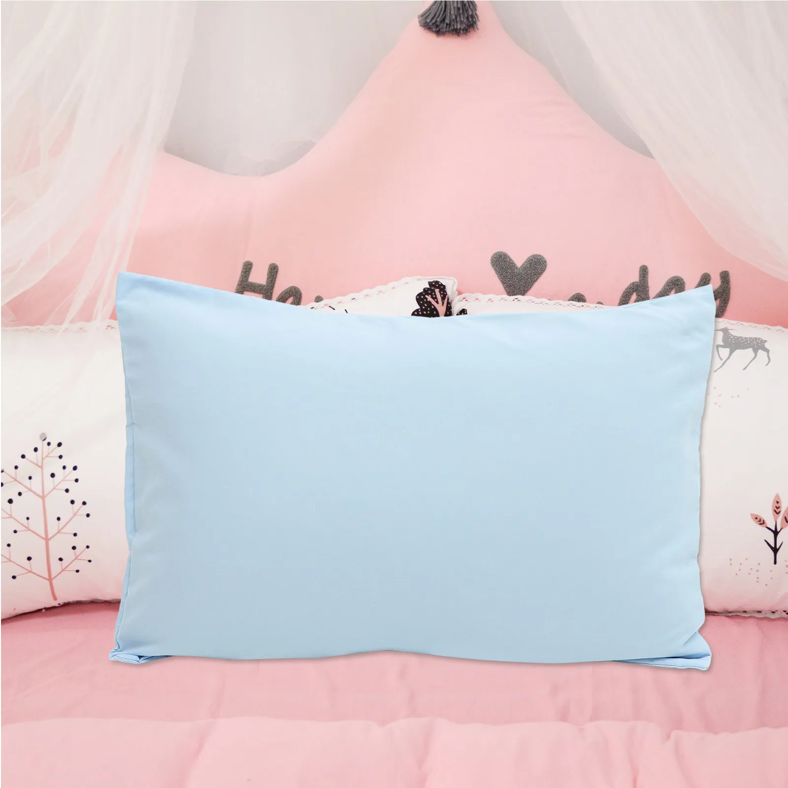 2Pcs Children Cases Toddler Pillowcase Toddler Pillowcase Kids Travel Envelope Closure Lightweight Portable White