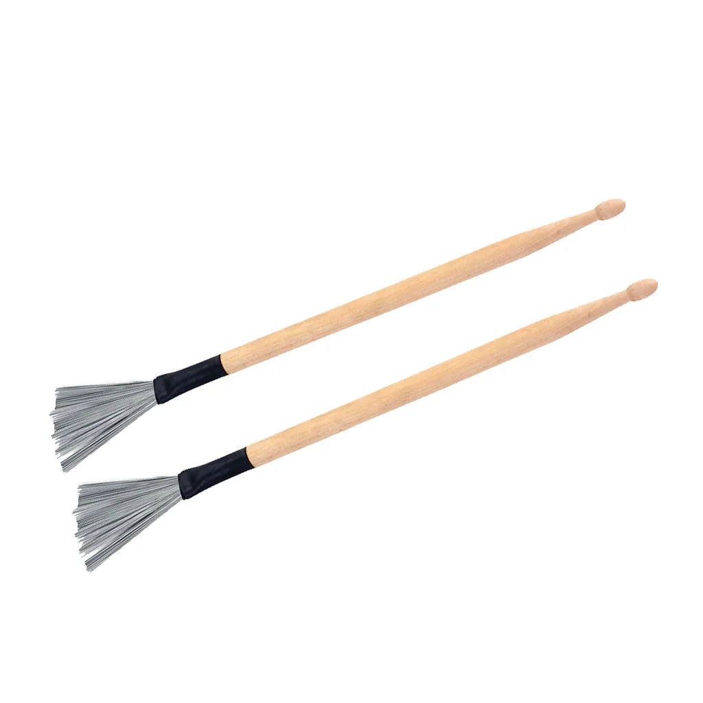 

Pack Of 2 Finest Drum Stick Mallet Wire Brush for Jazz Drum Cajon Accessory