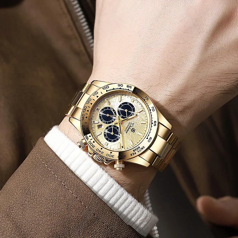 Stainless Steel Business Small Seconds Luminous Waterproof Self-Wind Automatic Mechanical Watch for Men