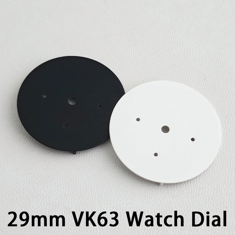 Hochwertiges 29mm Weißes/Schwarzes Uhrenzifferblatt Passend für VK63 Uhrwerk Zubehör VK63 Zeiger Uhrenteile für Mechanische Herrenuhren – Detail 1
