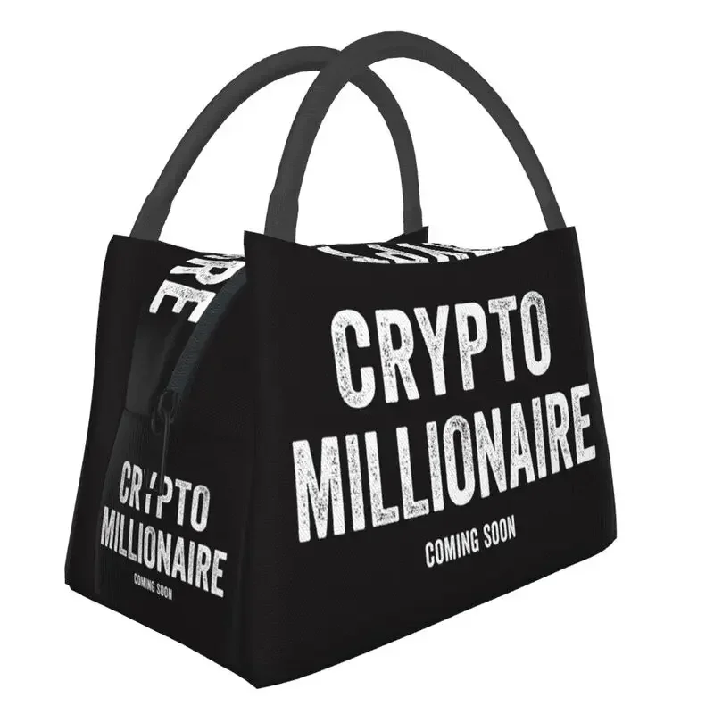 Custom Crypto Bitcoin Cryptocurrency Lunch Bags Men Women Warm Cooler Insulated Lunch Box for Office Travel Lunch Bag