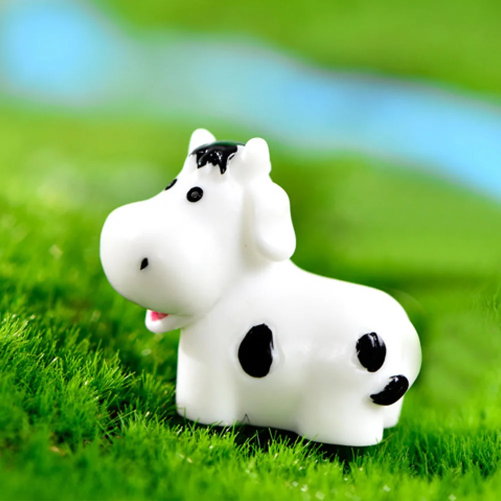 

10Pcs Miniature Cow Resin Farm Animals Charming Indoor Outdoor Fairy Garden Decor Tiny Cow DIY Project Cake Toppers