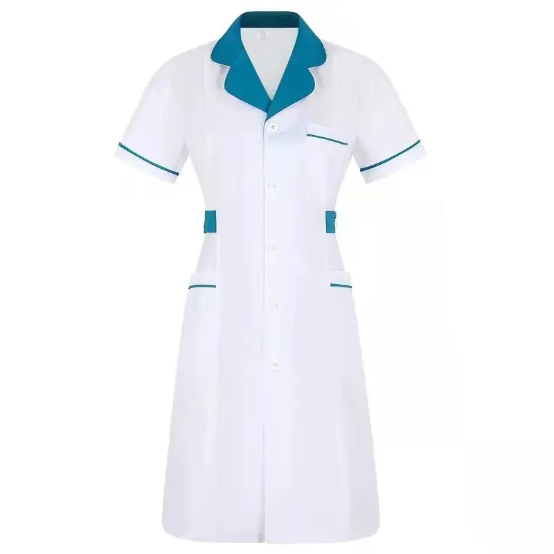 Azul manga longa esfrega superior uniformes de enfermeira jaleco médico uniforme para mulher outwear roupas médicas salão de beleza workwear