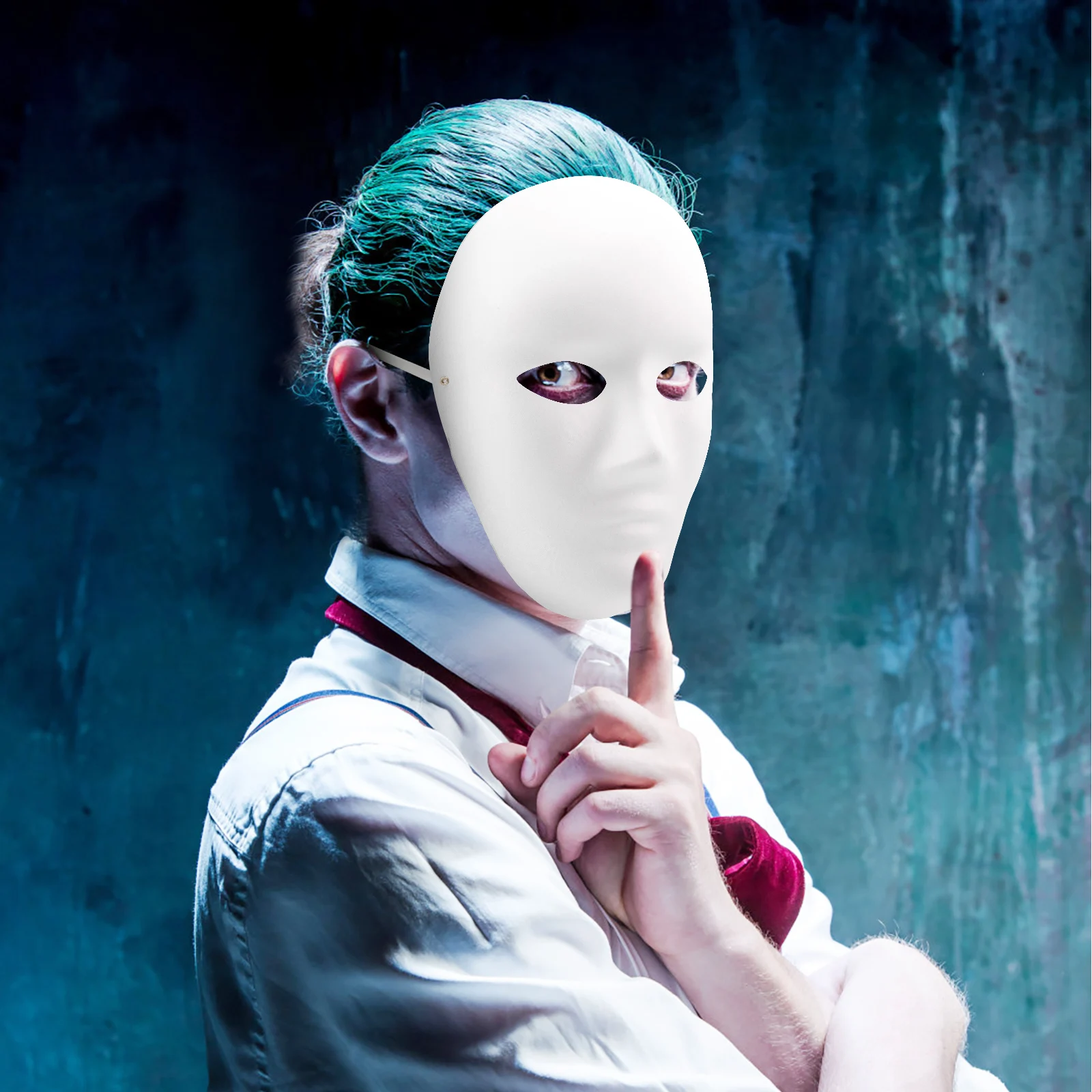 

10pcs Paper Masquerade DIY Masquerade White Halloween Prop White Face Mask Halloween Art Diy Mask For Diy Craft