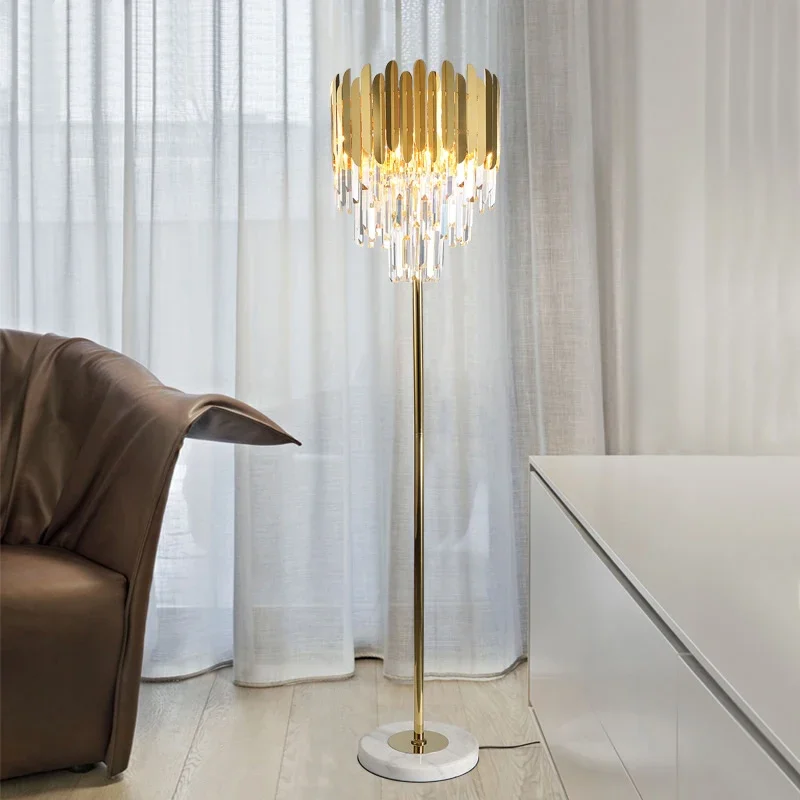 FSS Crystal Floor Lamps Stand Lamp For Living room Bedroom Gold Led Lamp Home Lighting Indoor Light Fixtures