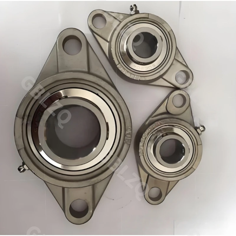 

304 Stainless Steel Outer Spherical Diamond Flange Bearing Housing SUCFL201-SUCFL212 Bearings with Seats Corrosion Resistant