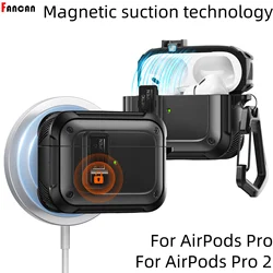 Funda protectora para AirPods Pro 2, funda inalámbrica con pestillo, tecnología de succión magnética, novedad de 2024