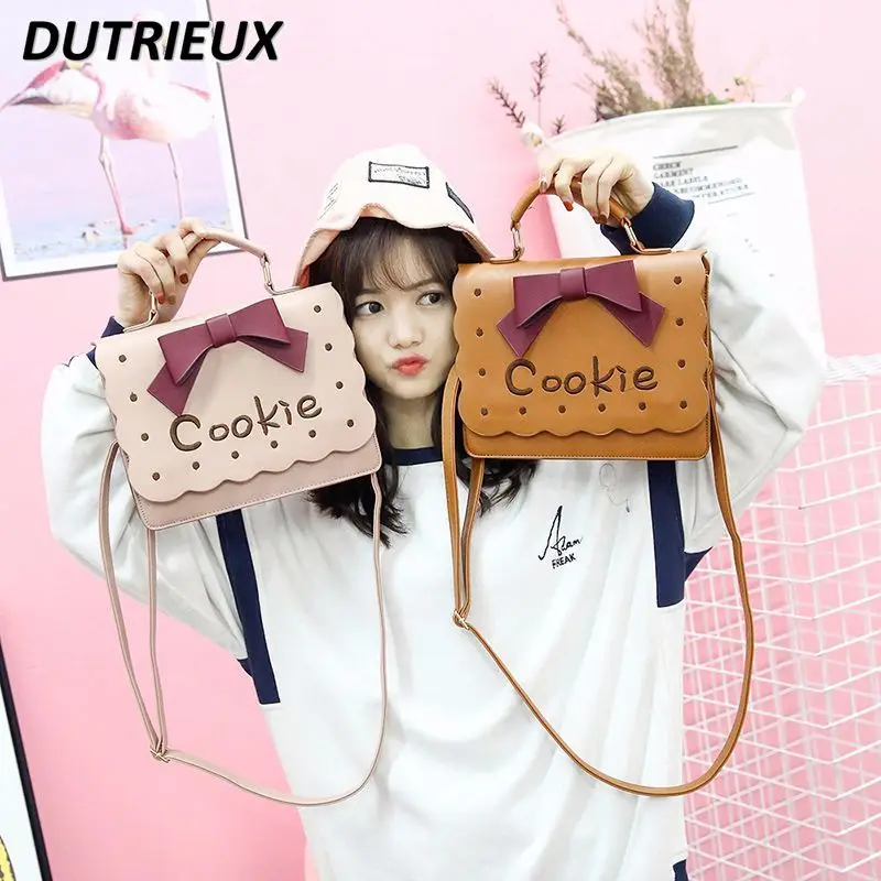 Ladies Handbags Japanese Style Lolita Handbag Cute Embroidered Summer Autumn Crossbody Bag Cartoon Bow Shoulder Bags for Women