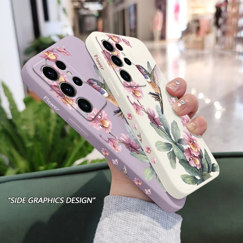 Pink Azaleas Phone Case For Samsung Galaxy S25 S24 S23 S22 S21 S20 S10 S10E Ultra Plus FE Note 20 Ultra 10 Plus Cover