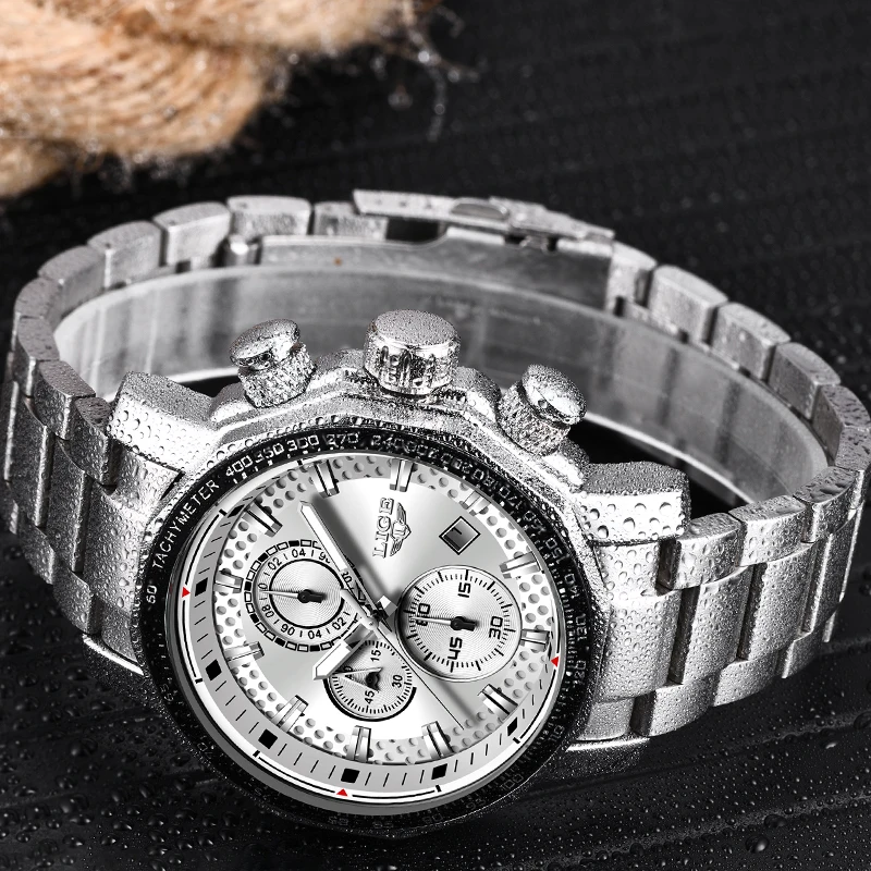 Man Watch LIGE Luxury Stainless Steel Mens Watch Male Military Sport Waterproof Big Watches Men Quartz Clock Relogios Masculino