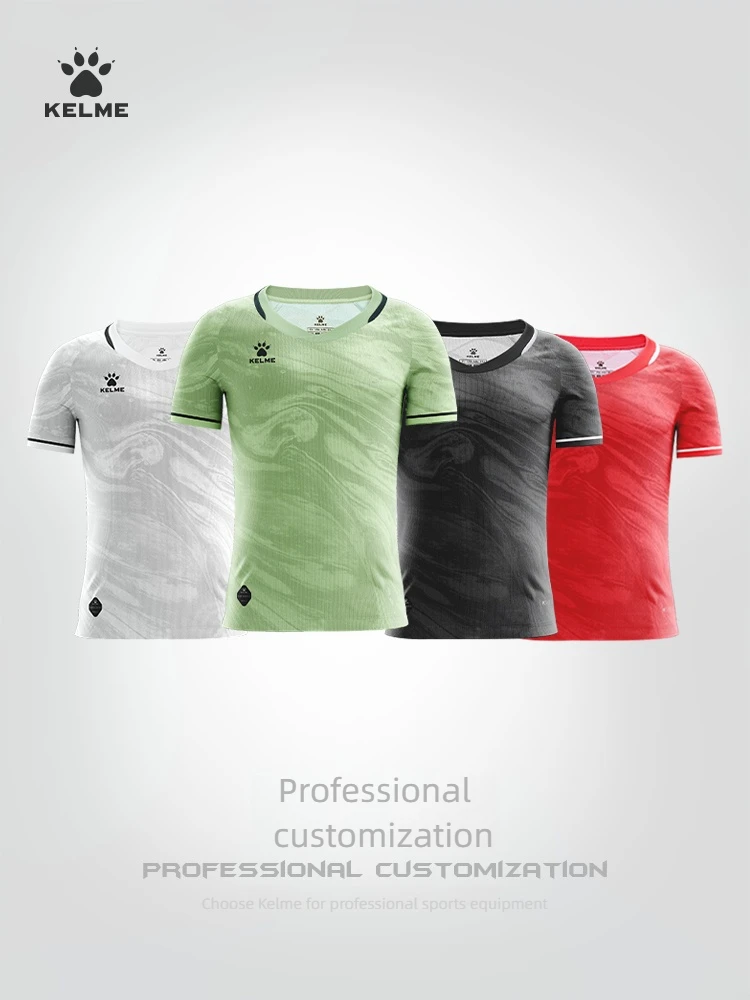KELME Professional Match Football Shirt Outdoor Running Speed Dry Top Fitness Breathable Training Short Sleeve Yoga Set