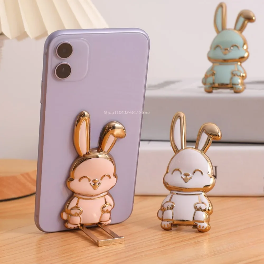 

Bunny Finger Ring Holder Mini Pull Rod Mobile Phone Stand Universal Cell Phone Foldable Back Sticker Phone Accessories Hot Sale