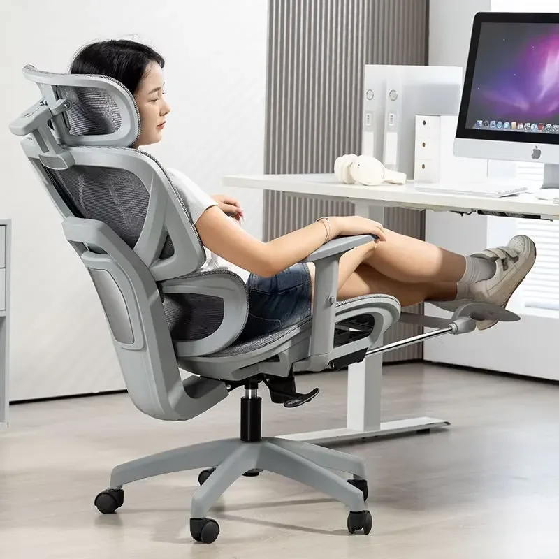 Modern Ergonomic Office Chair with Adjustable Headrest and Height Swivel Recliner Lumbar Support Mesh Material for Home